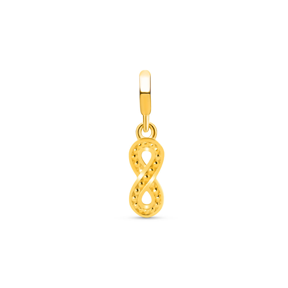 Pingente Life Amuleto II Infinito em Prata 925 com Banho de Ouro Amarelo 18k