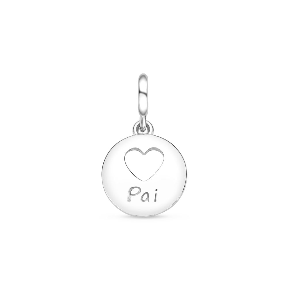 Pingente Life Mama Coração Pai em Prata 925