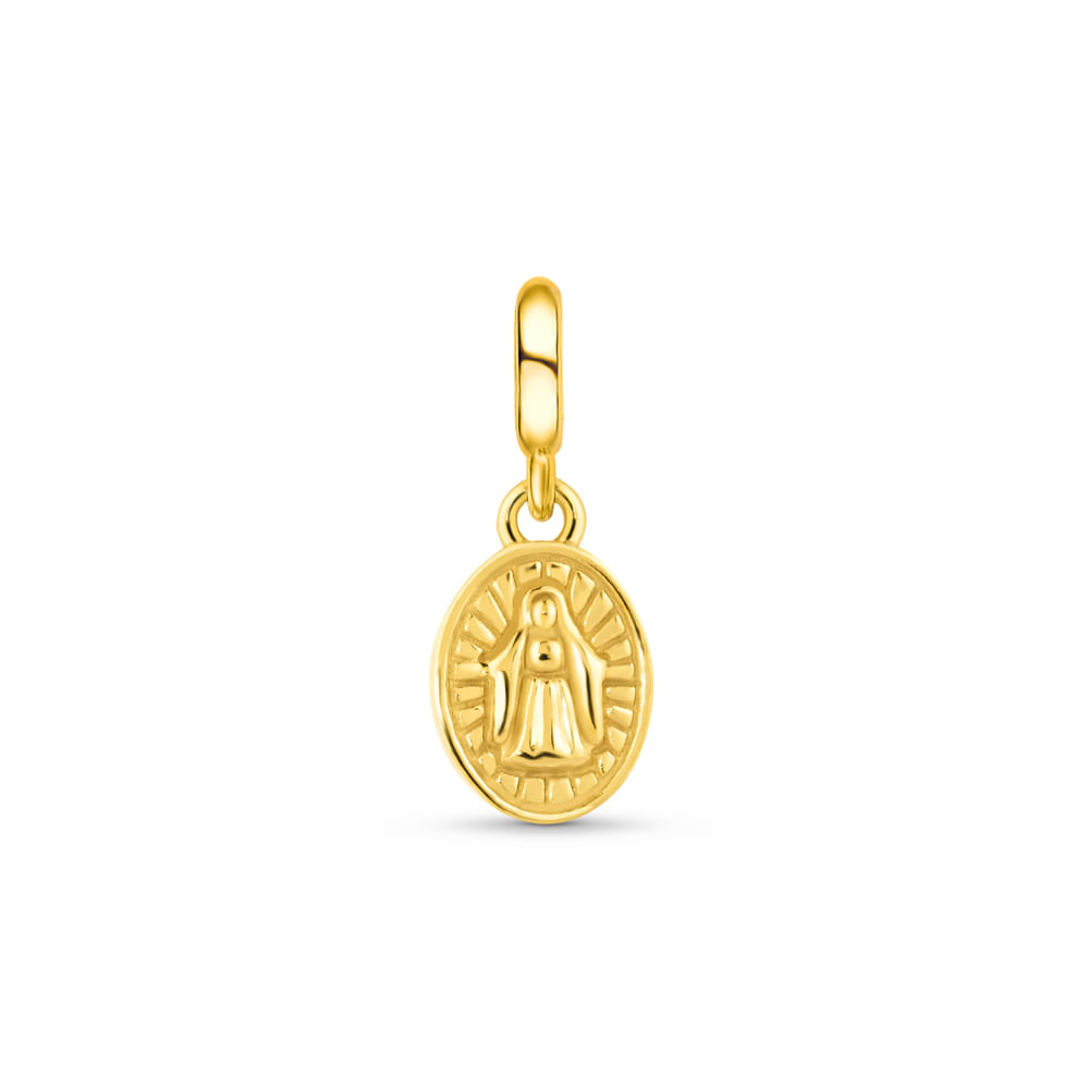 Pingente Life Religião II Medalha N.Sra. Aparecida em Prata 925 com Banho de Ouro Amarelo 18k