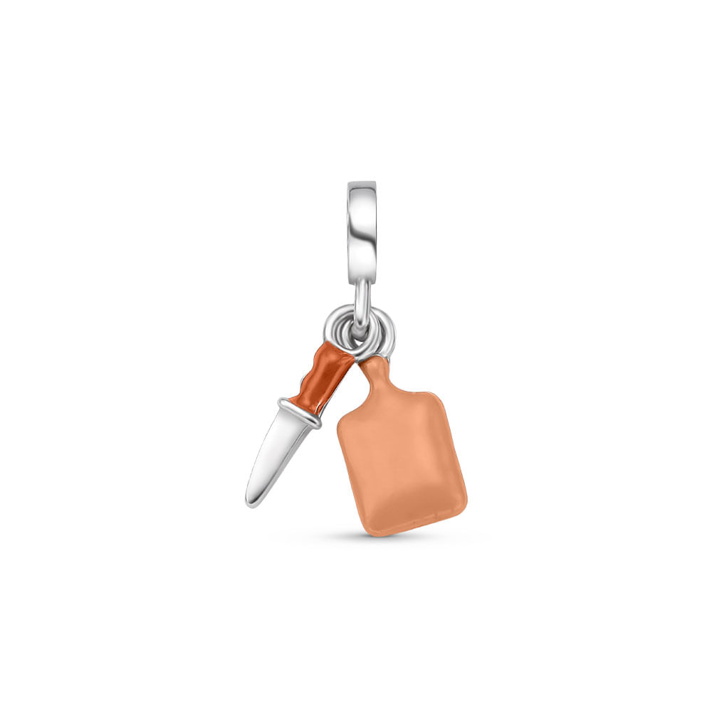 Pingente Life Profissão Culinária em Prata 925 com Esmalte