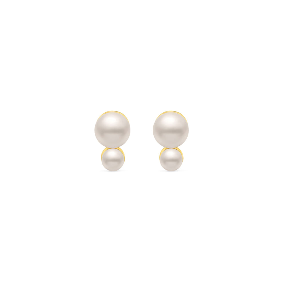 Brinco Life Pérola em Prata 925 com Banho de Ouro Amarelo 18k