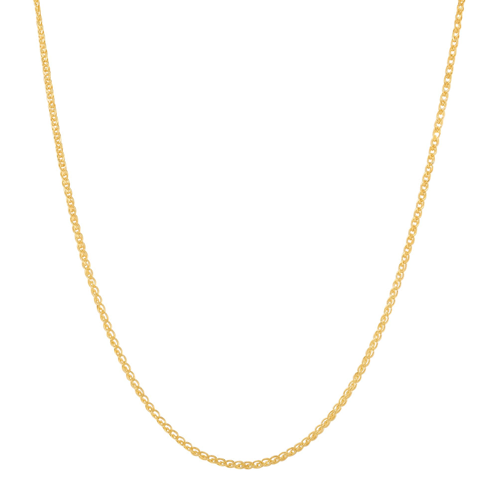 Corrente Espiga Dupla em Ouro Amarelo 18k, 40cm