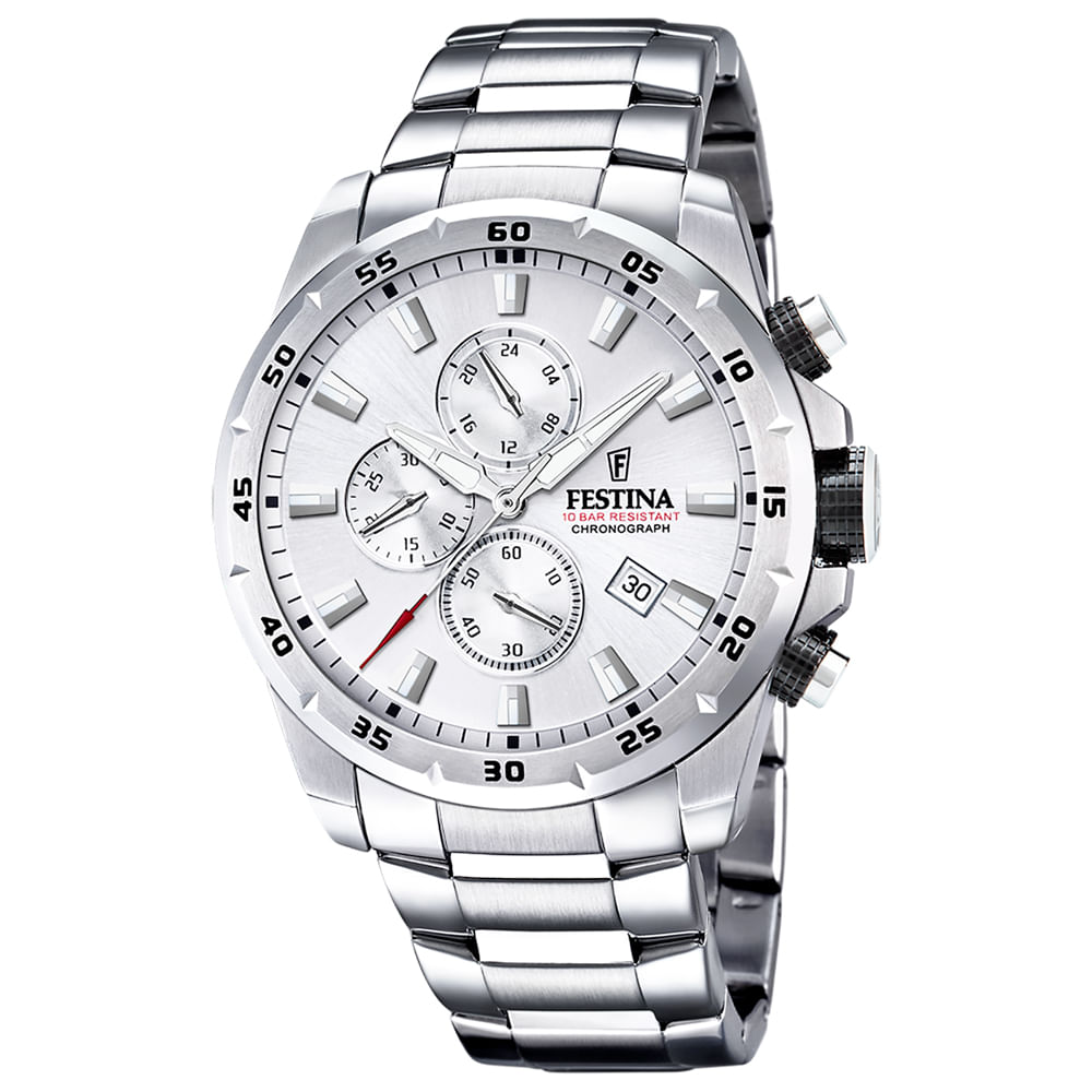 Relogio Festina Masculino Chrono Sport Aço Prateado – F20463/1