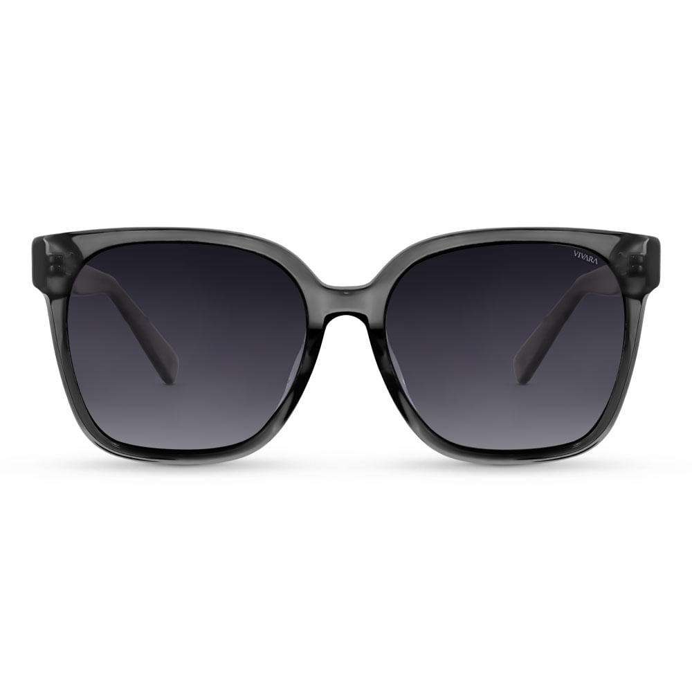 Óculos de Sol Quadrado Vivara em Acetato Cinza