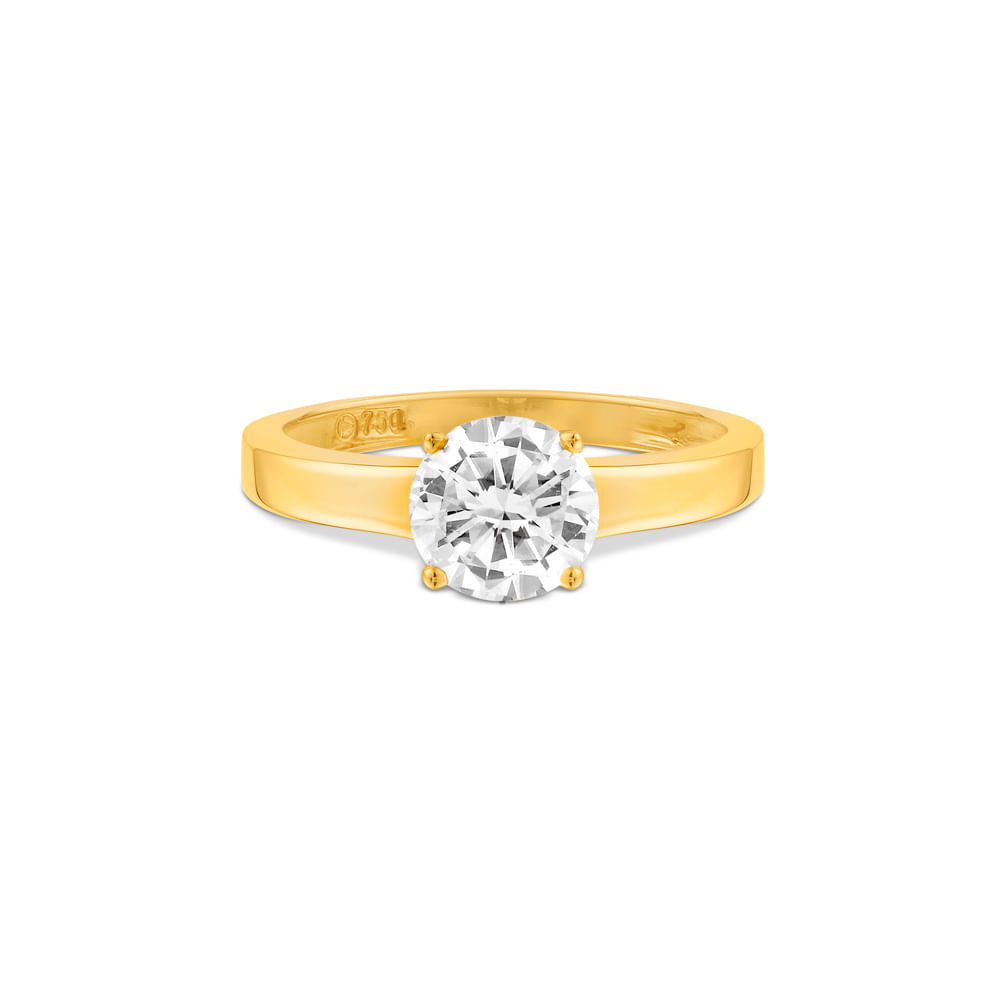 Anel Solitário Forever em Ouro Amarelo 18k com Diamante 1 ct