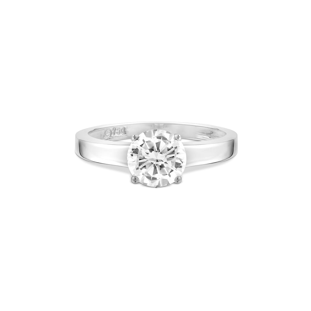 Anel Solitário Forever em Ouro Branco 18k com Diamante 1 ct