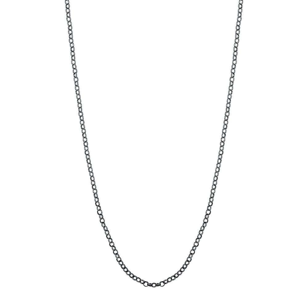 Corrente Elos Portugueses em Prata 925 com Ródio Negro, 70cm