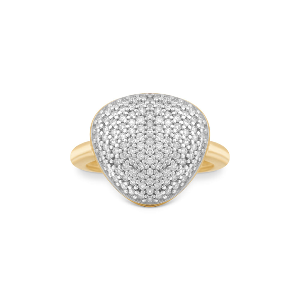 Anel Bold em Ouro Amarelo 18k com Diamantes