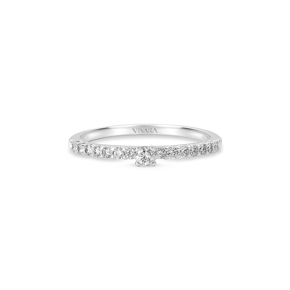 Anel Solitário Classic em Ouro Branco 18k com Diamantes 0,27 ct