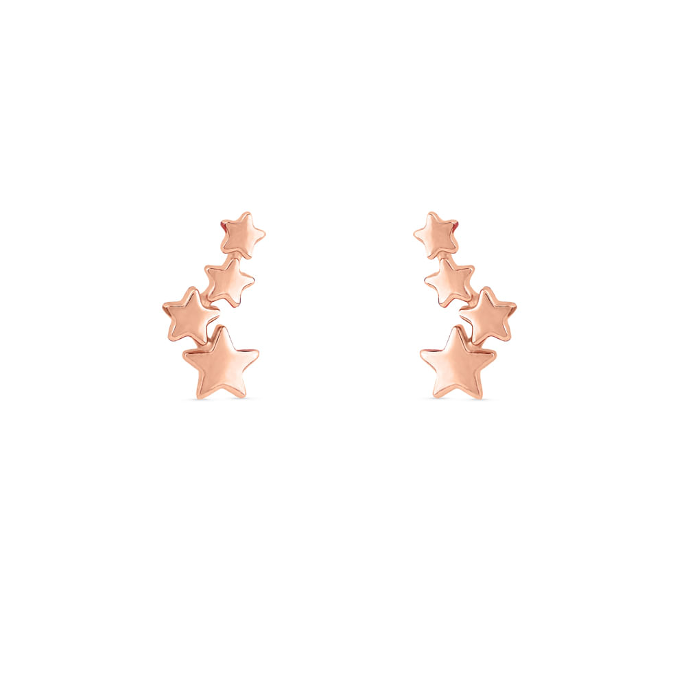 Brinco Ear Cuff Life Star IV em Prata 925 com Banho de Ouro Rosé 18k