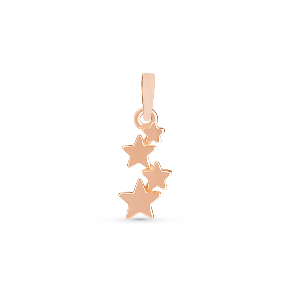 Pingente Life Star IV em Prata 925 com Banho de Ouro Rosé 18k