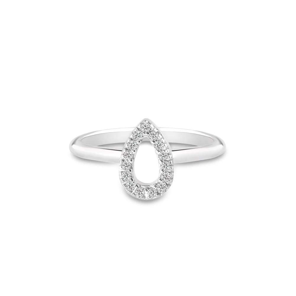 Anel Life Astro Gota em Prata 925 com Pedras Incolores