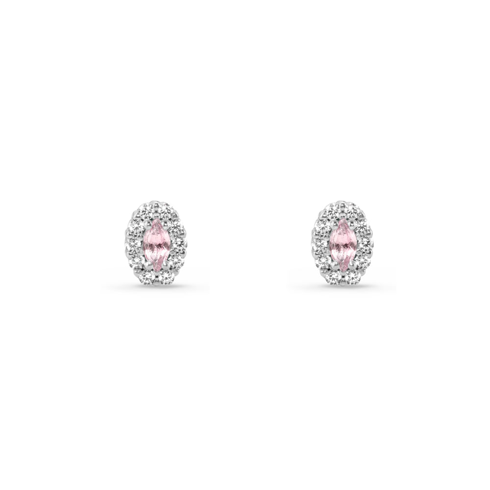 Brinco Life Blend IV em Prata 925 com Pedra Rosa e Incolores