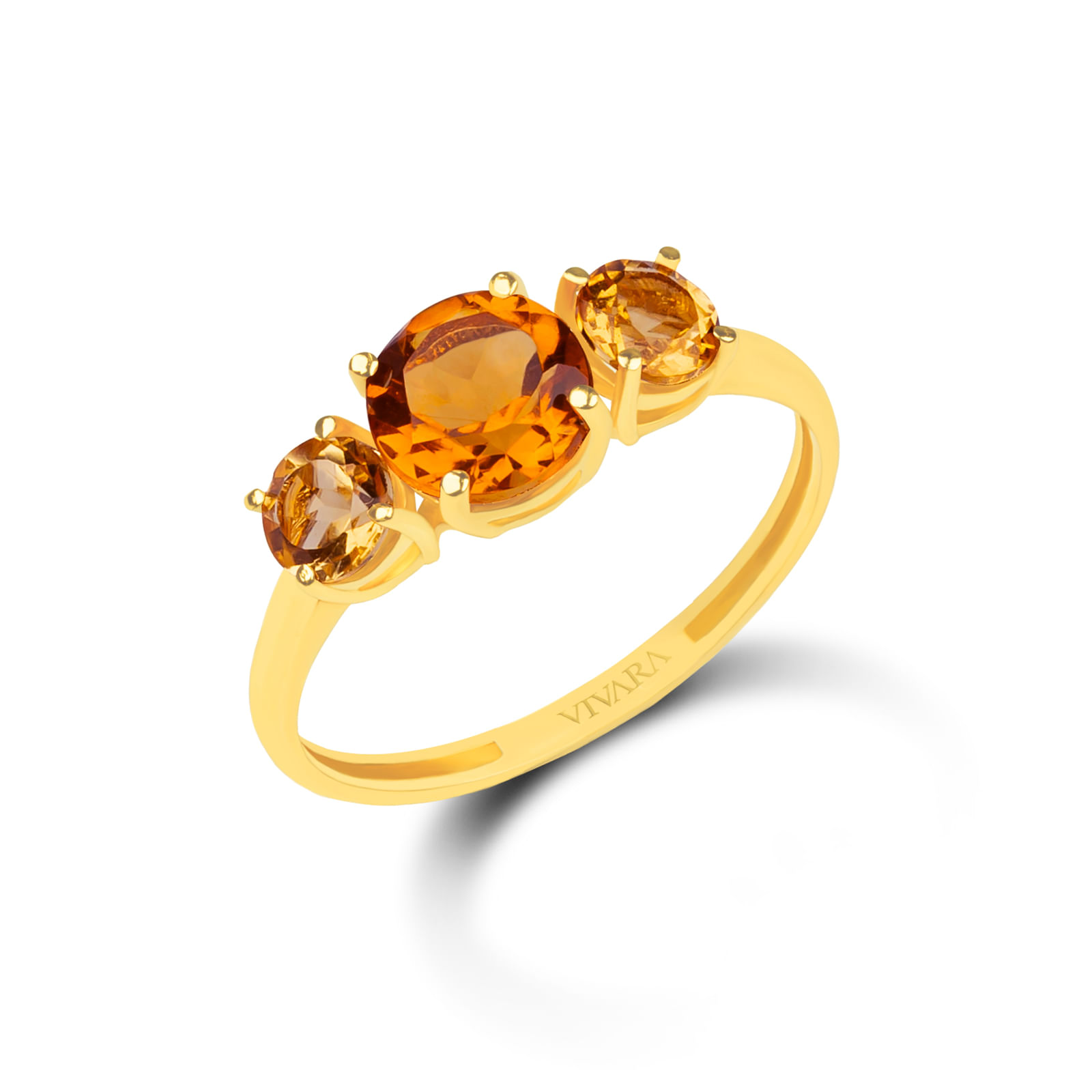 Anel Aura em Ouro Amarelo 18k com Citrinos