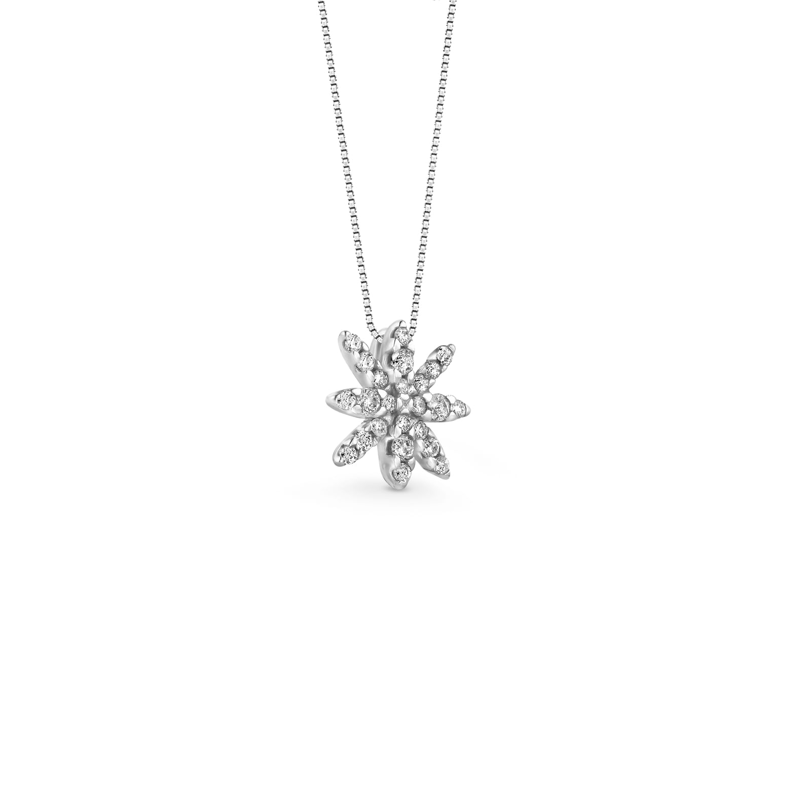Pingente Fiori em Ouro Branco 18k com Diamantes 0,22 ct
