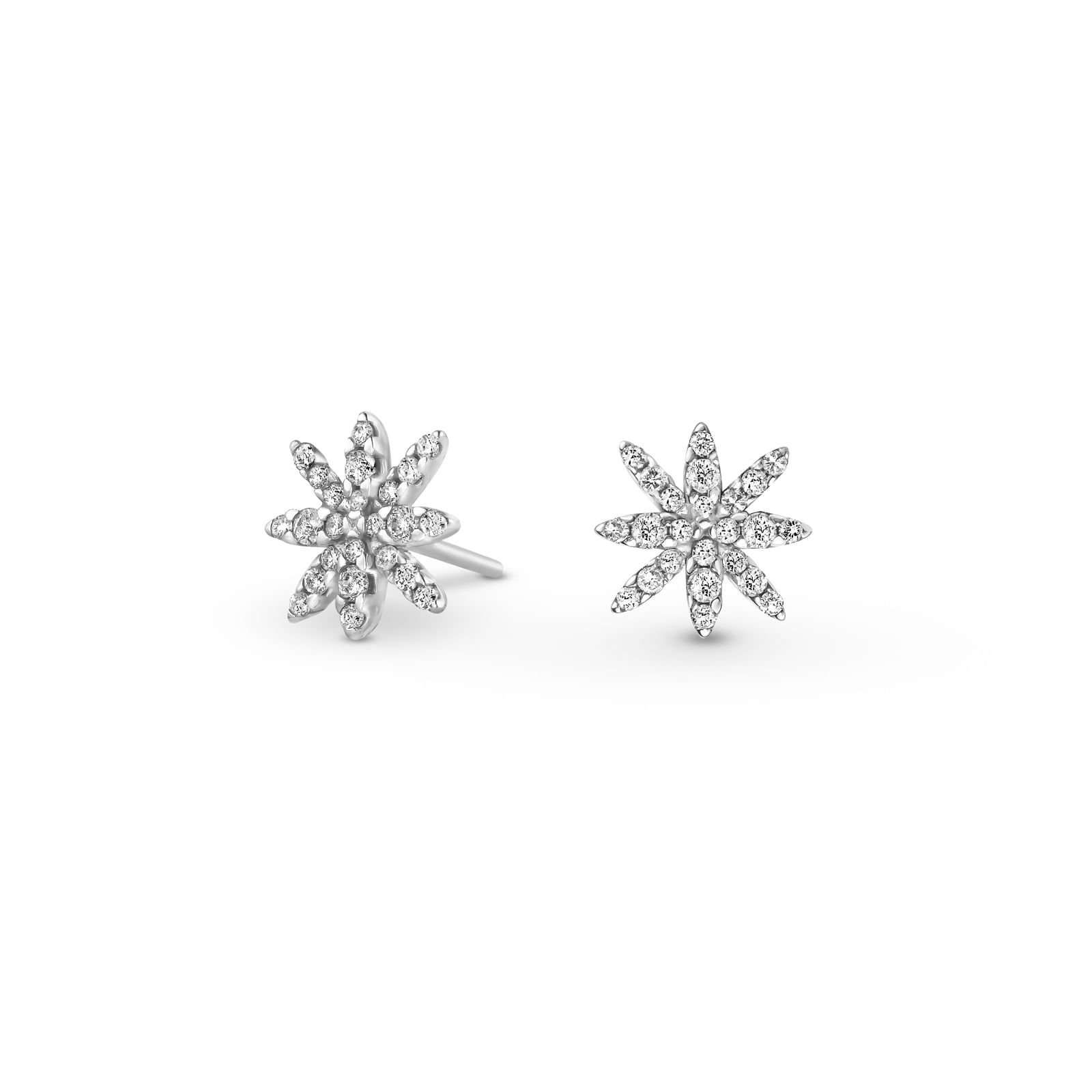 Brinco Fiori em Ouro Branco 18k com Diamantes 0,44 ct