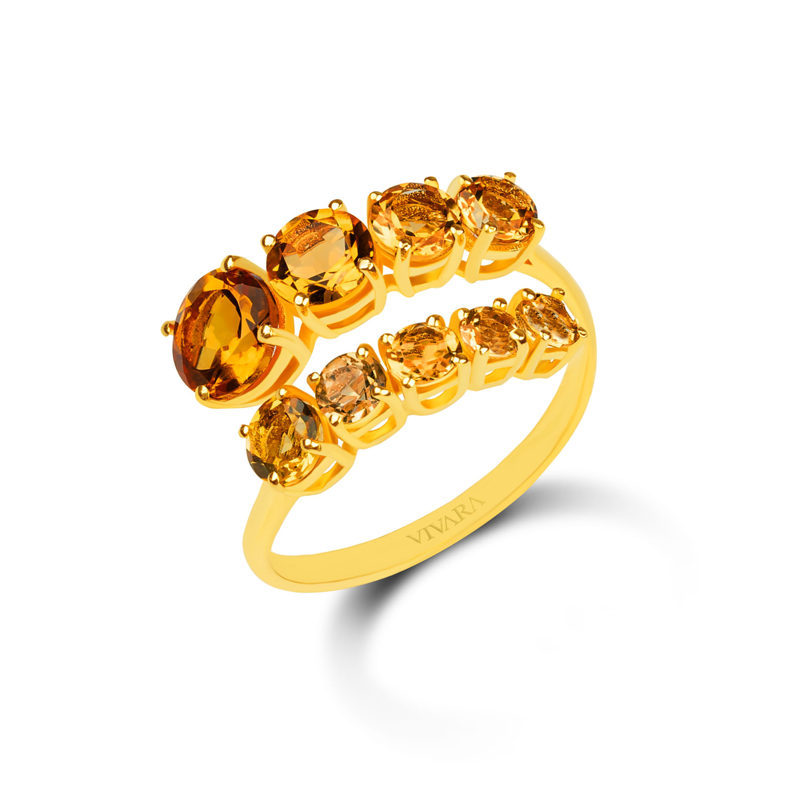 Anel Aura em Ouro Amarelo 18k com Citrinos