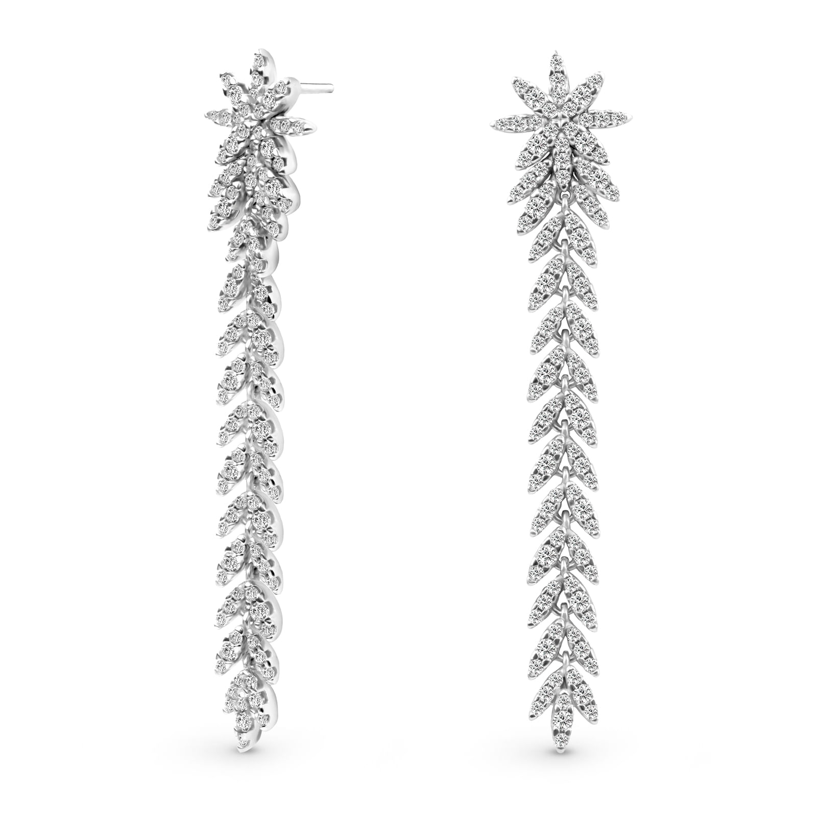 Brinco Fiori em Ouro Branco 18k com Diamantes 1,97 ct