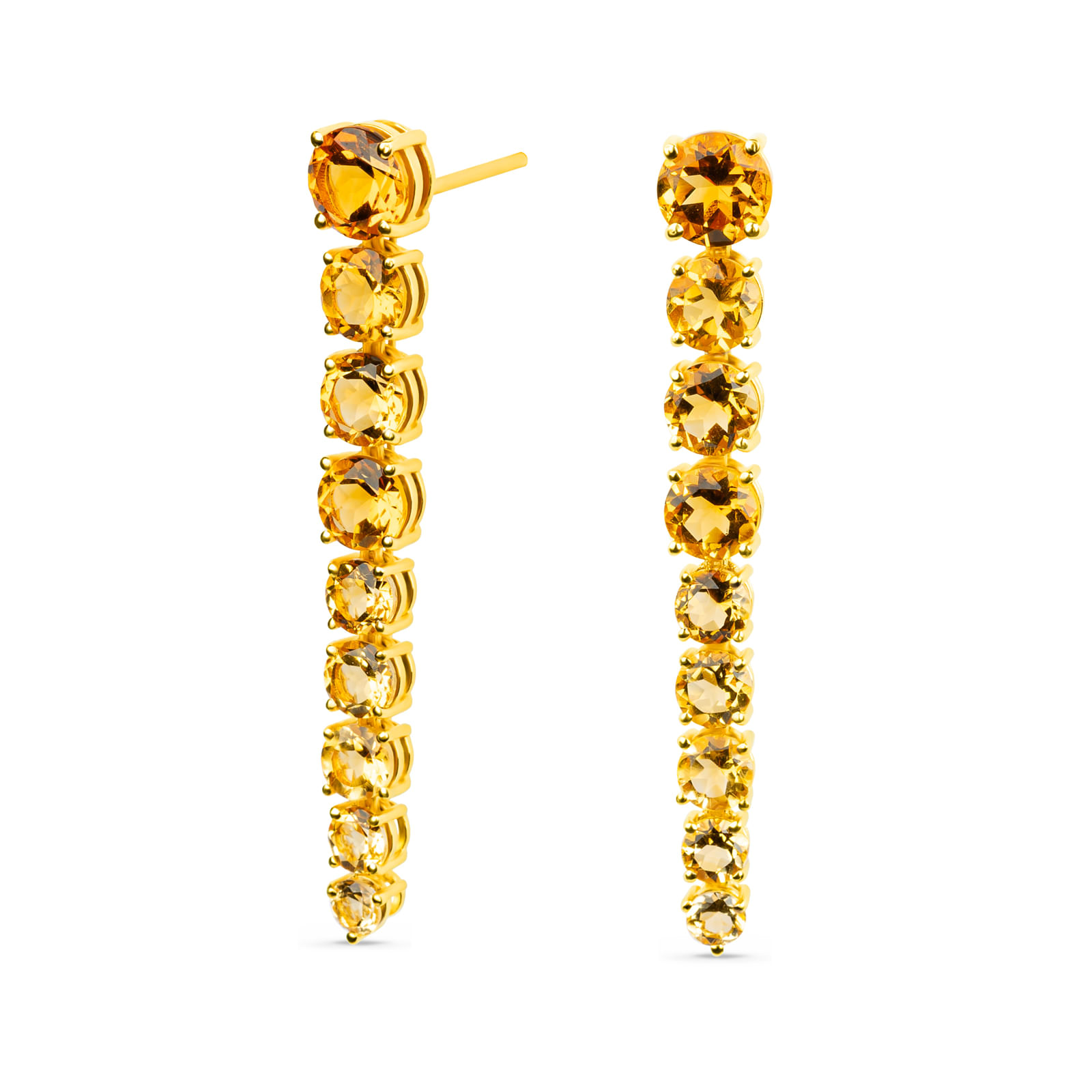 Brinco Aura em Ouro Amarelo 18k com Citrinos