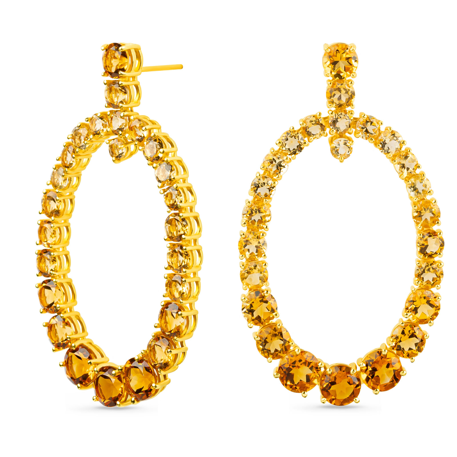 Brinco Aura em Ouro Amarelo 18k com Citrinos