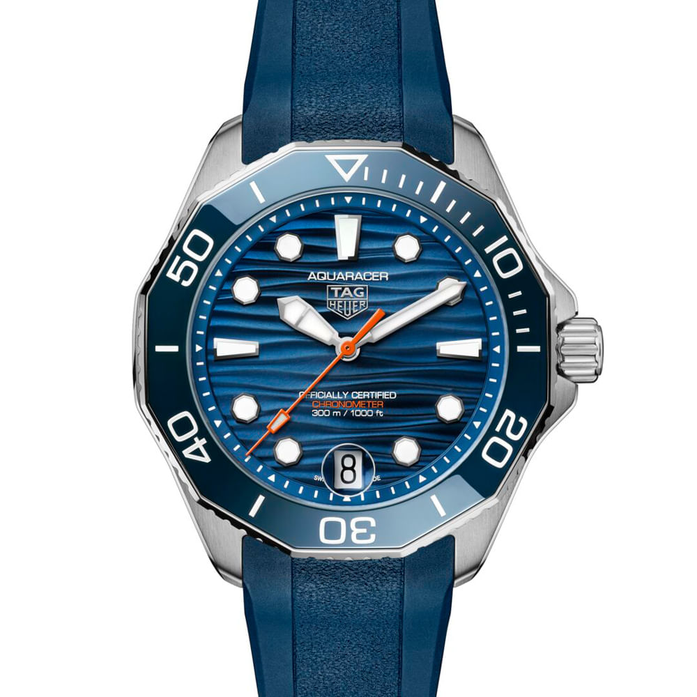 Relógio Tag Heuer Aquarecer Masculino Borracha Azul