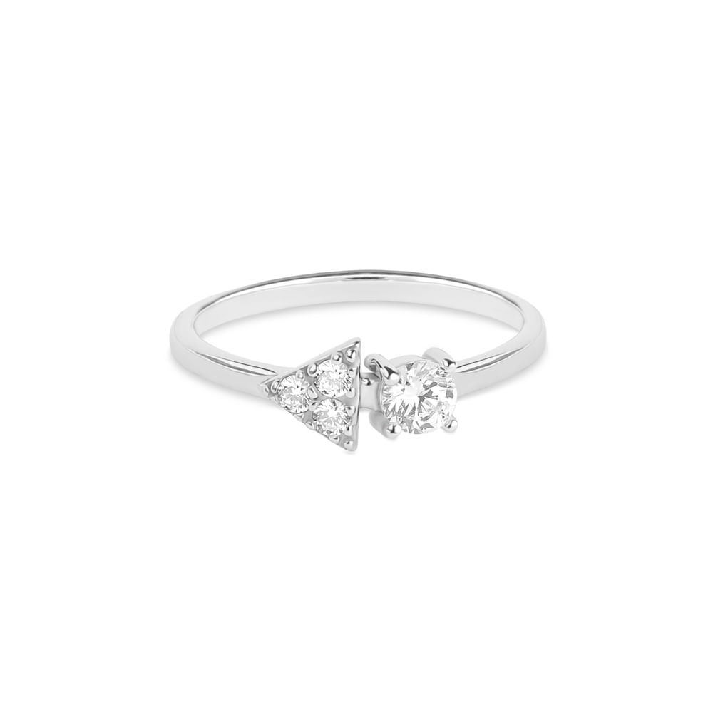 Anel Life em Prata 925 com Pedras Incolores