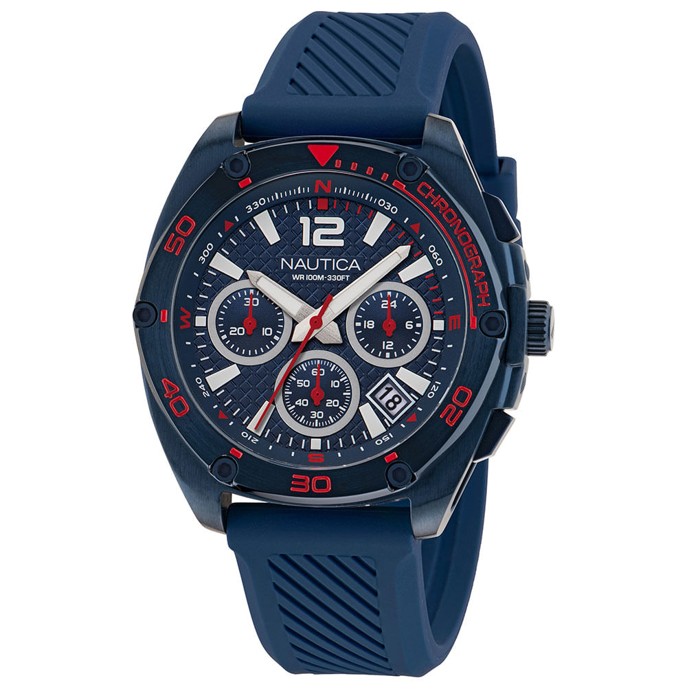 Relógio Nautica Masculino Silicone Azul