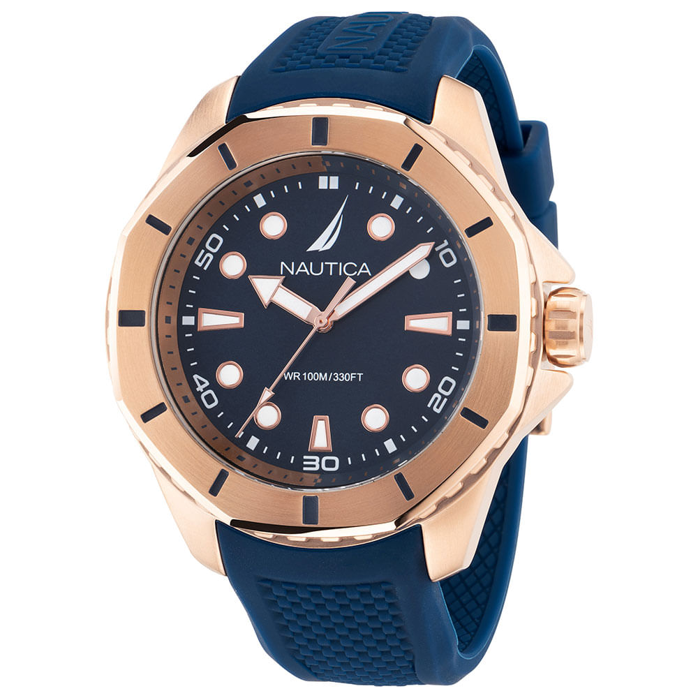 Relógio Nautica Masculino Silicone Azul