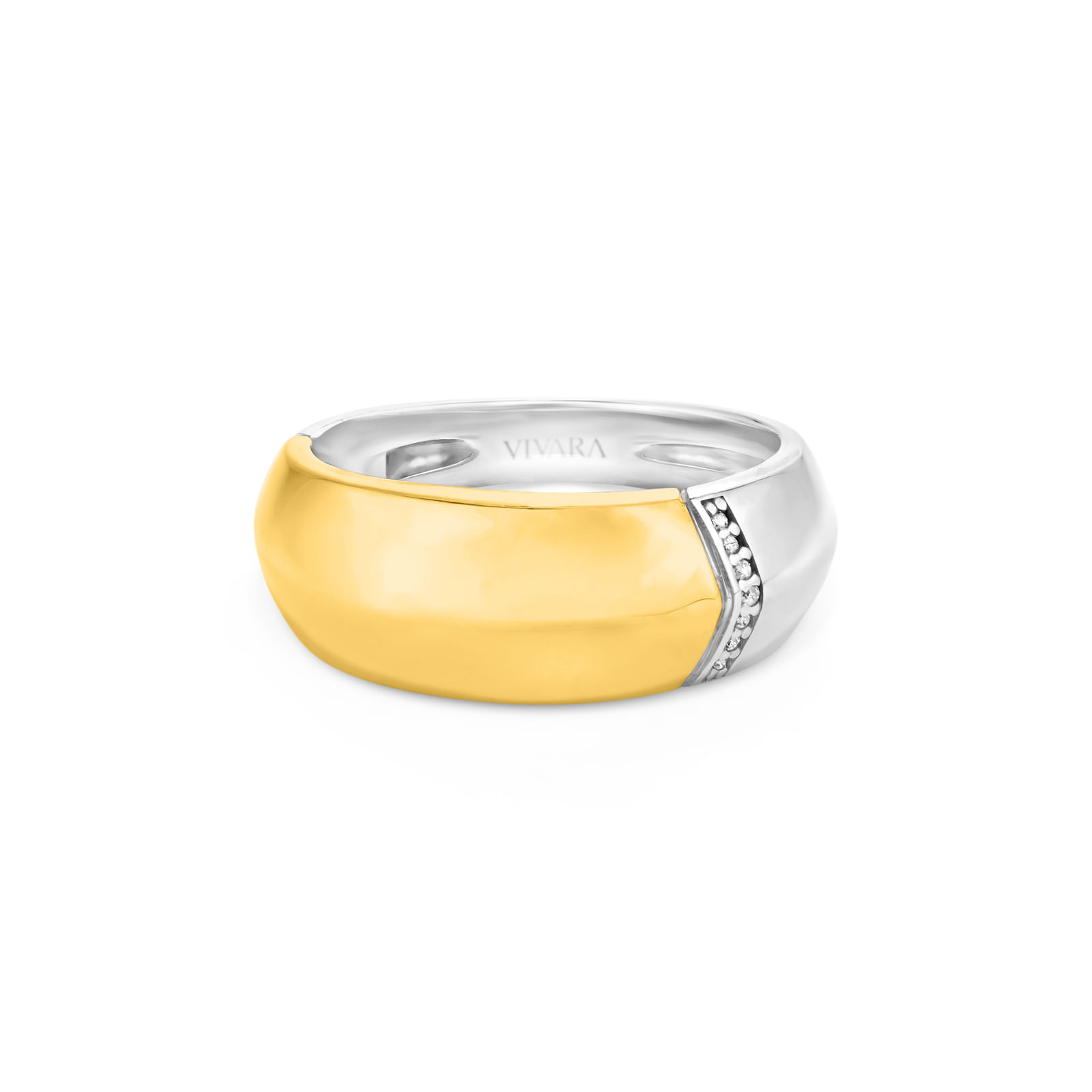 Anel Astrale em Prata 925 e Ouro Amarelo 18k com Diamantes 0,02 ct