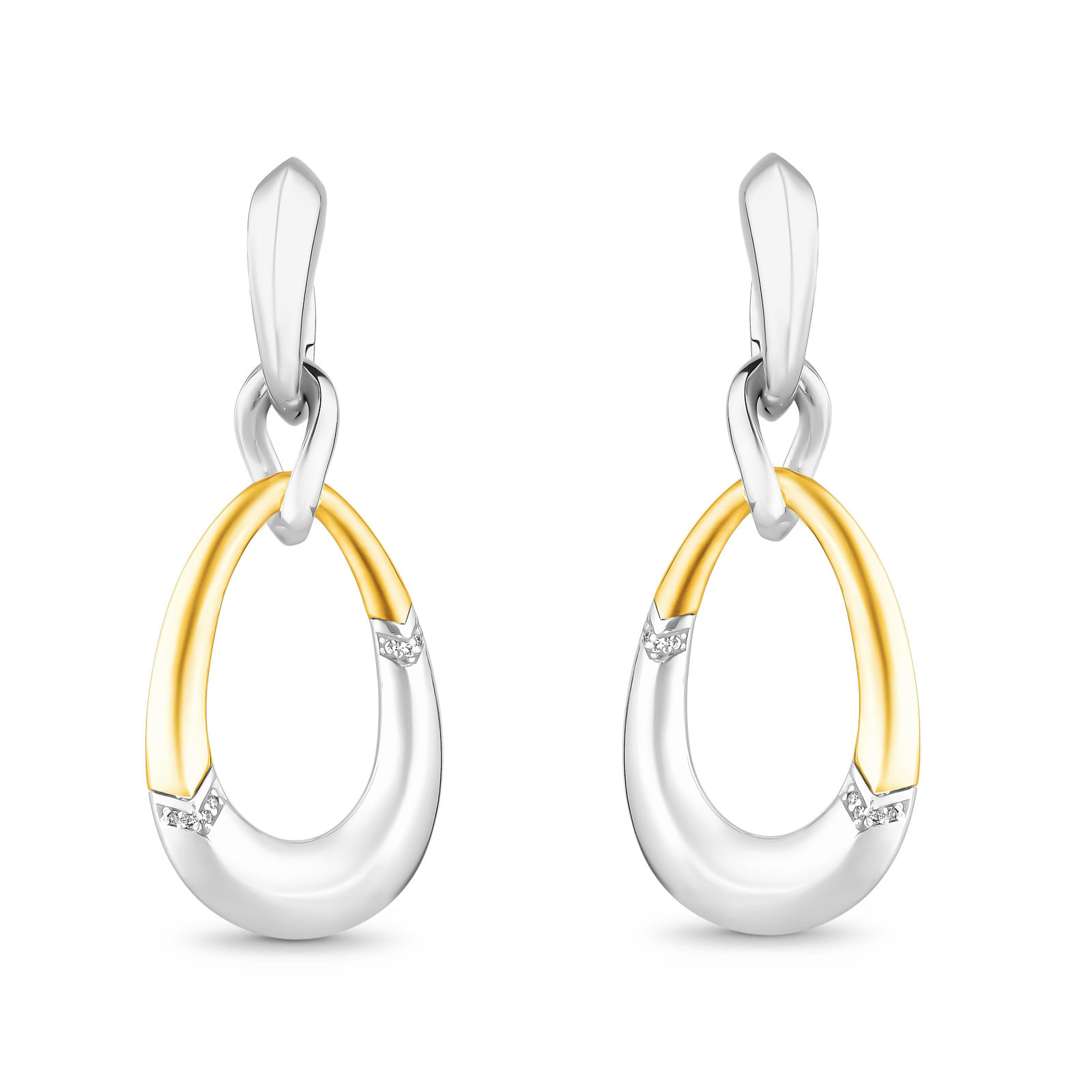 Brinco Astrale em Prata 925 e Ouro Amarelo 18k com Diamantes 0,04 ct