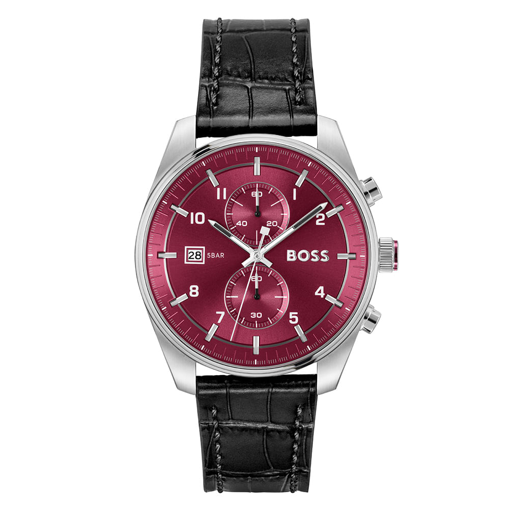 Relógio Boss Skytravller Masculino Bordô - 1514193