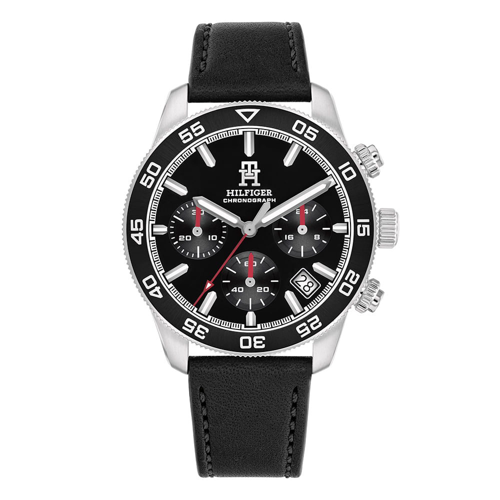 Relógio Tommy Hilfiger Crono Masculino Couro Preto – 1792162