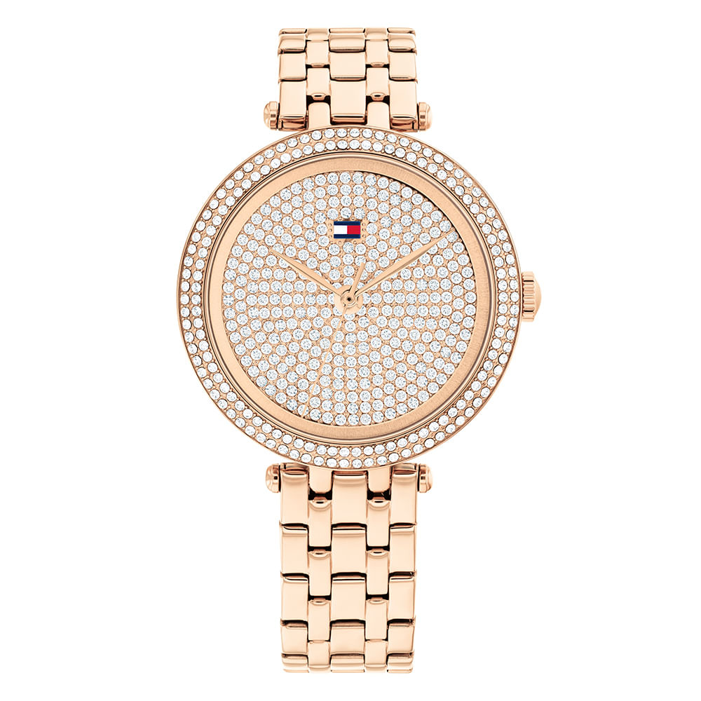 Relógio Tommy Hilfiger Natalia Feminino Rosé e Cristais Prata – 1782761
