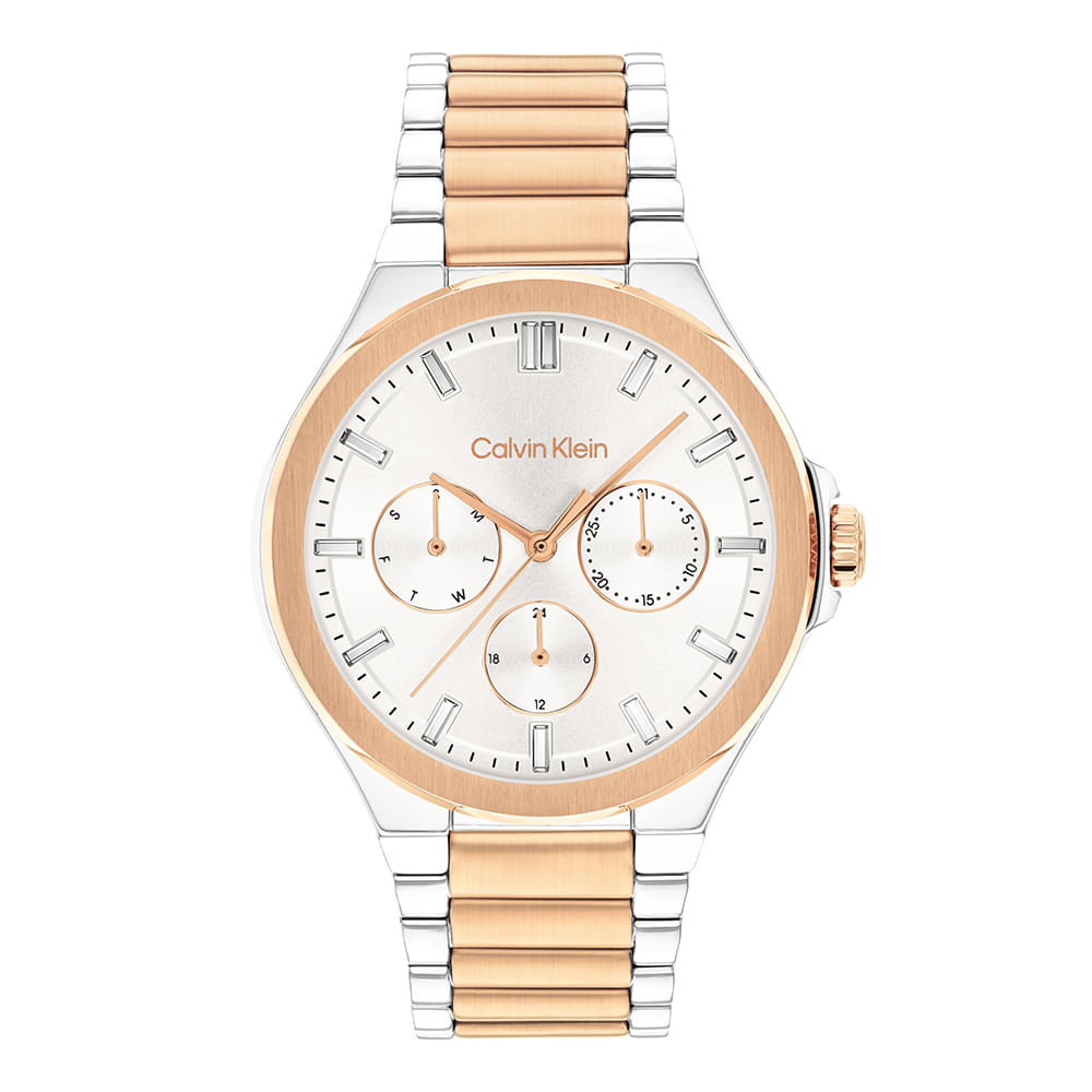 Relógio Calvin Klein Vibrancy Feminino Prata e Rosé – 25100052