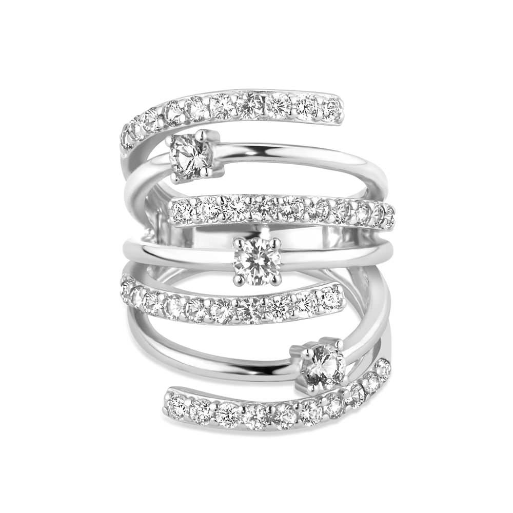 Anel Life Vênus II em Prata 925 com Pedras Incolores