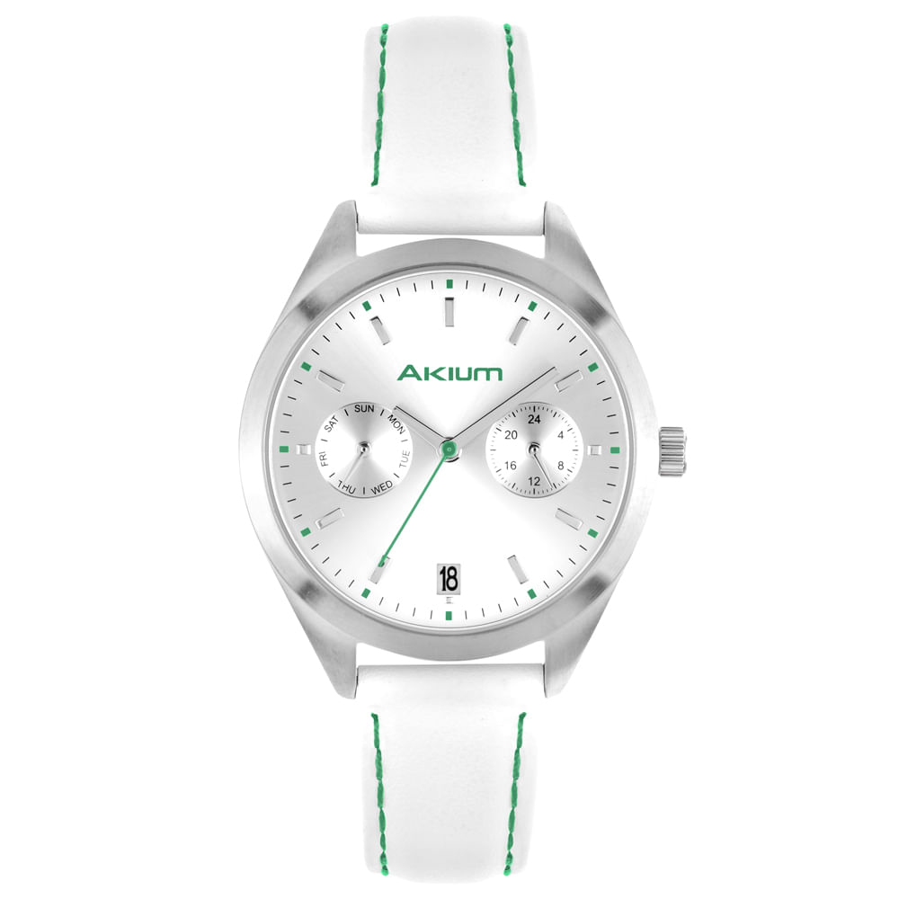 Relógio Akium Feminino Prata e Verde