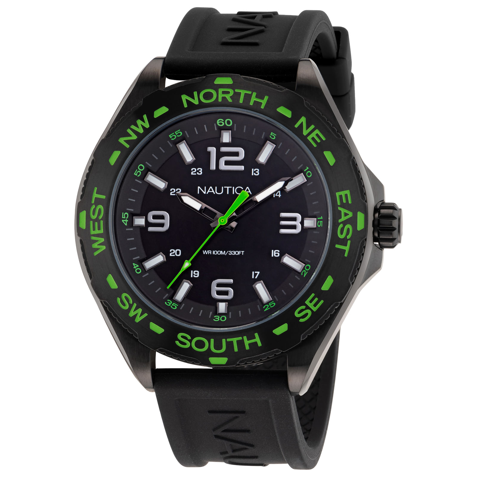 Relógio Nautica Masculino Silicone Preto