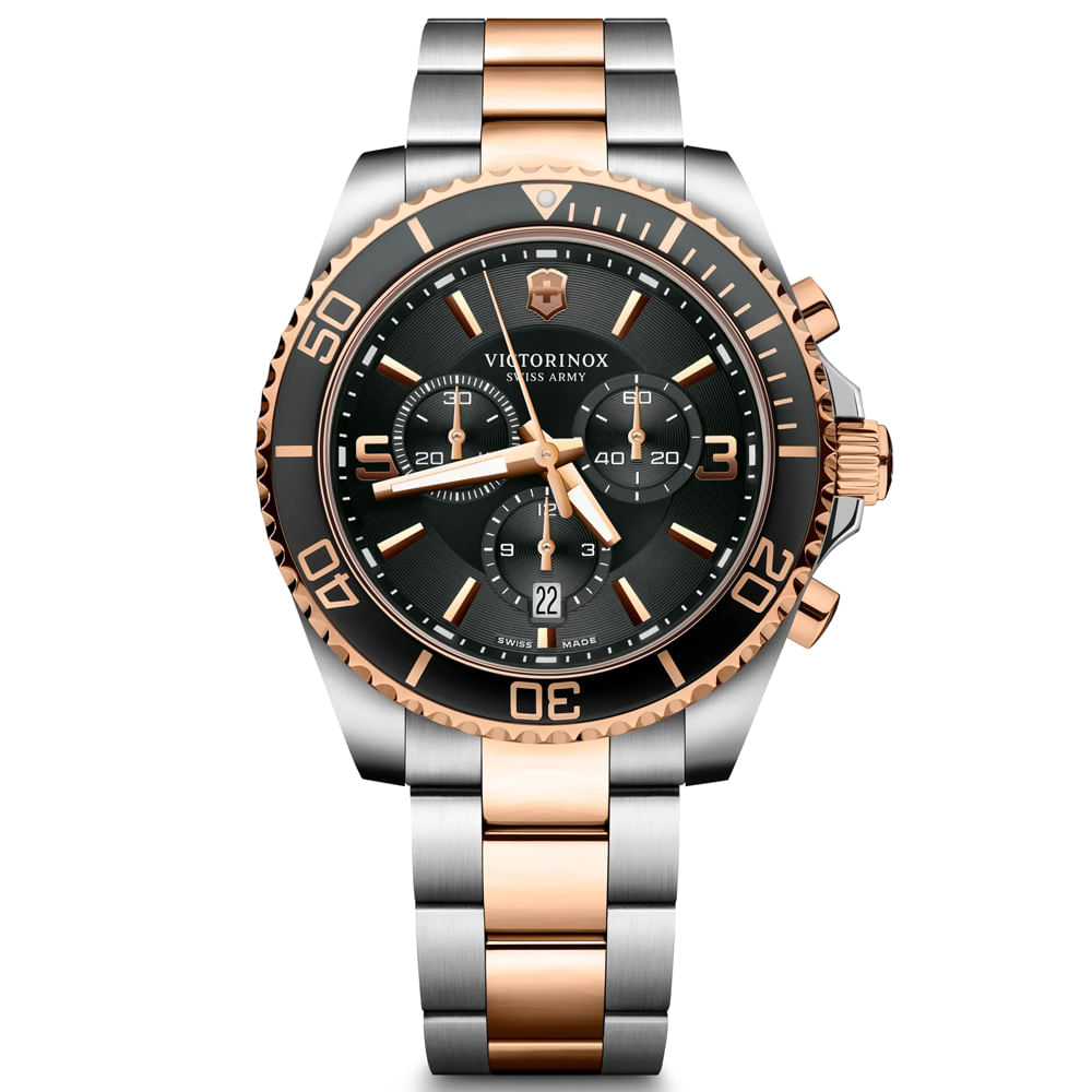 Relógio Victorinox Inox Masculino Maverick Aço Rose 241952