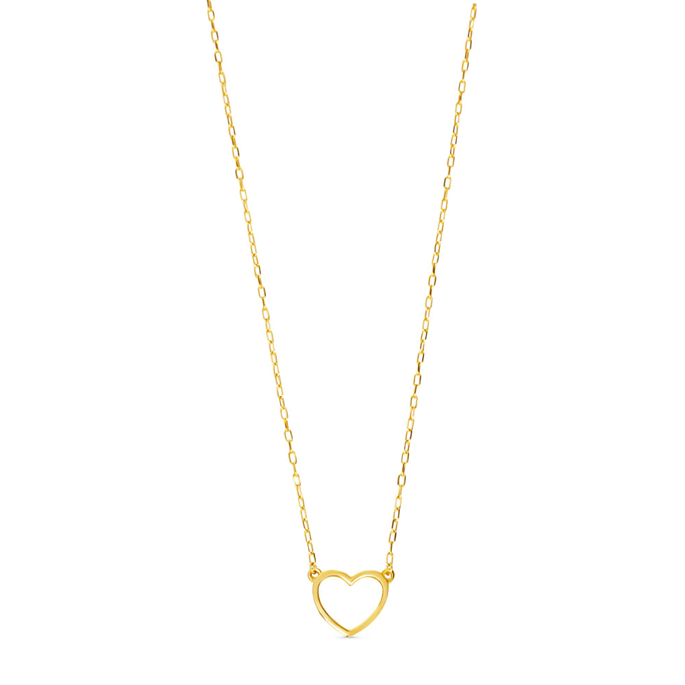 Colar Teen Coração em Ouro Amarelo 18k, 45cm
