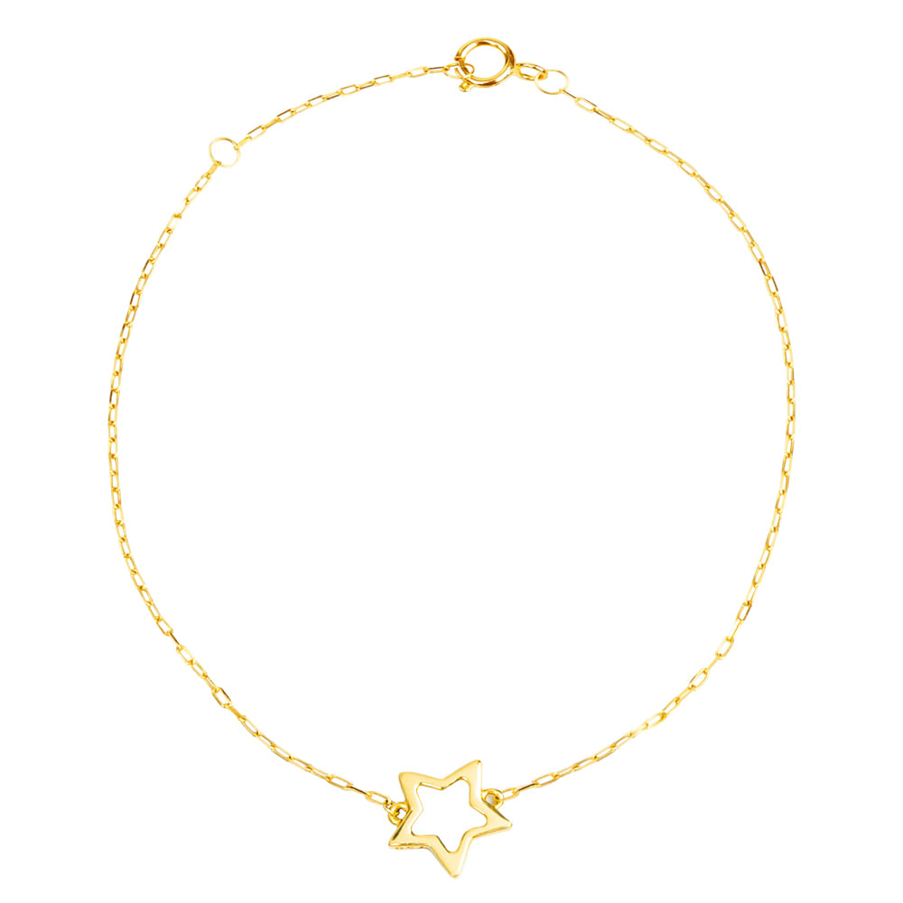 Pulseira Teen Estrela em Ouro Amarelo 18k