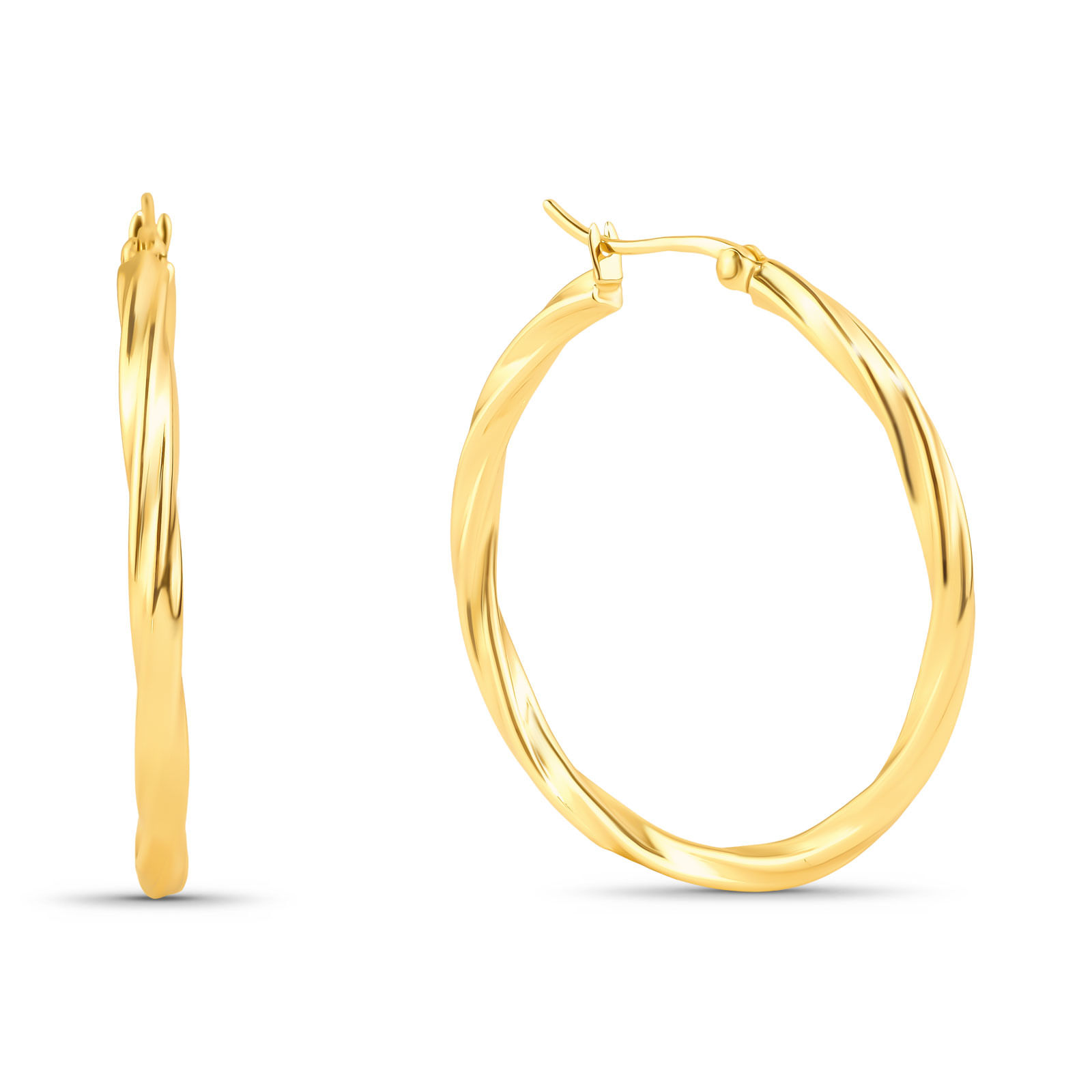 Argola Life em Prata 925 com Banho de Ouro Amarelo 18k