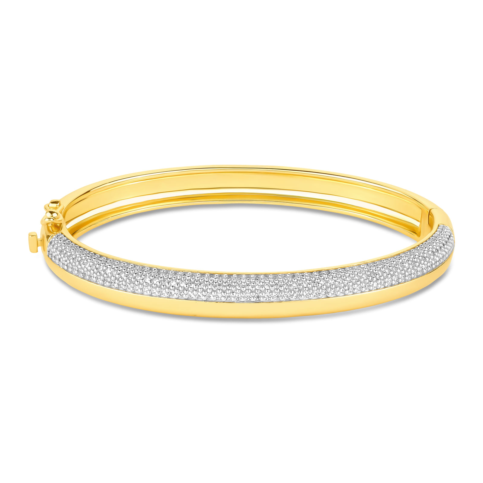 Pulseira Life Luxe em Prata 925 com Banho de Ouro Amarelo 18k com Pedras Incolores, 18cm