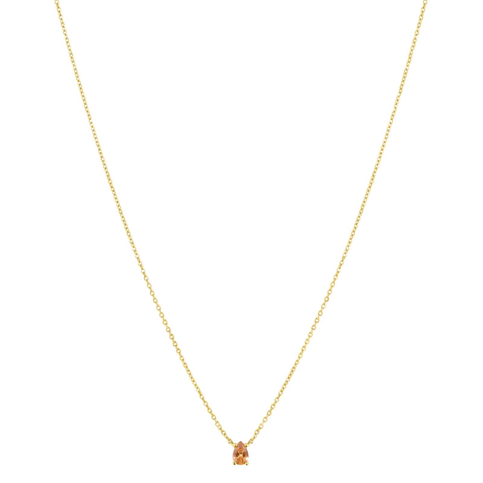 Colar Life Auba em Prata 925 com Banho de Ouro Amarelo 18k e Pedra Champanhe, 45cm