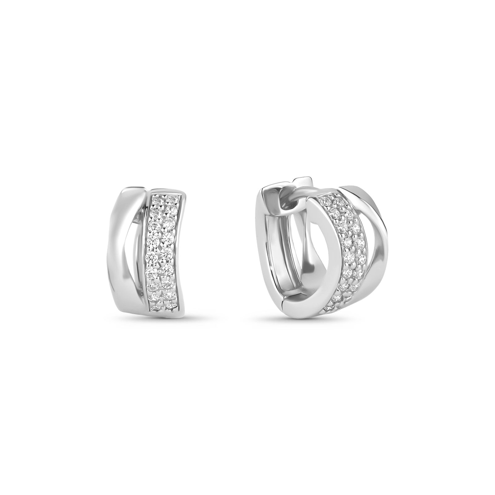 Brinco Life Maxi em Prata 925 com Pedras Incolores