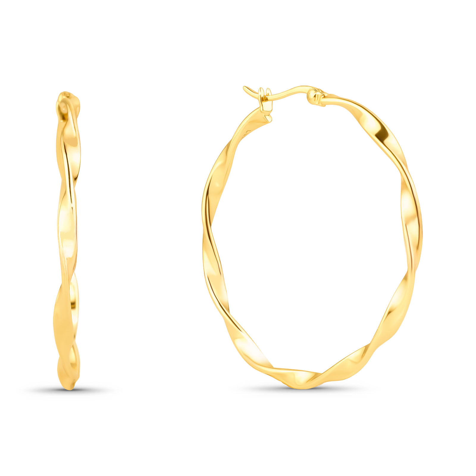 Argola Life em Prata 925 com Banho de Ouro Amarelo 18k, 24,5 mm