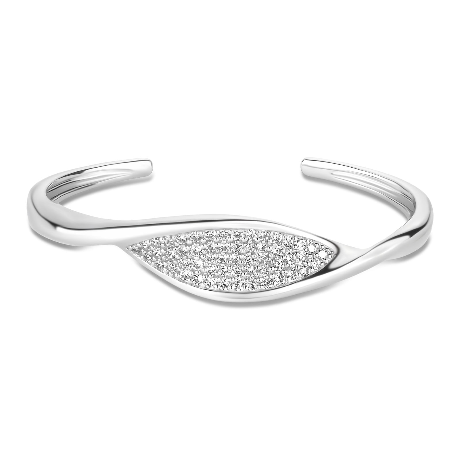 Bracelete Life em Prata 925 com Pedras Incolores