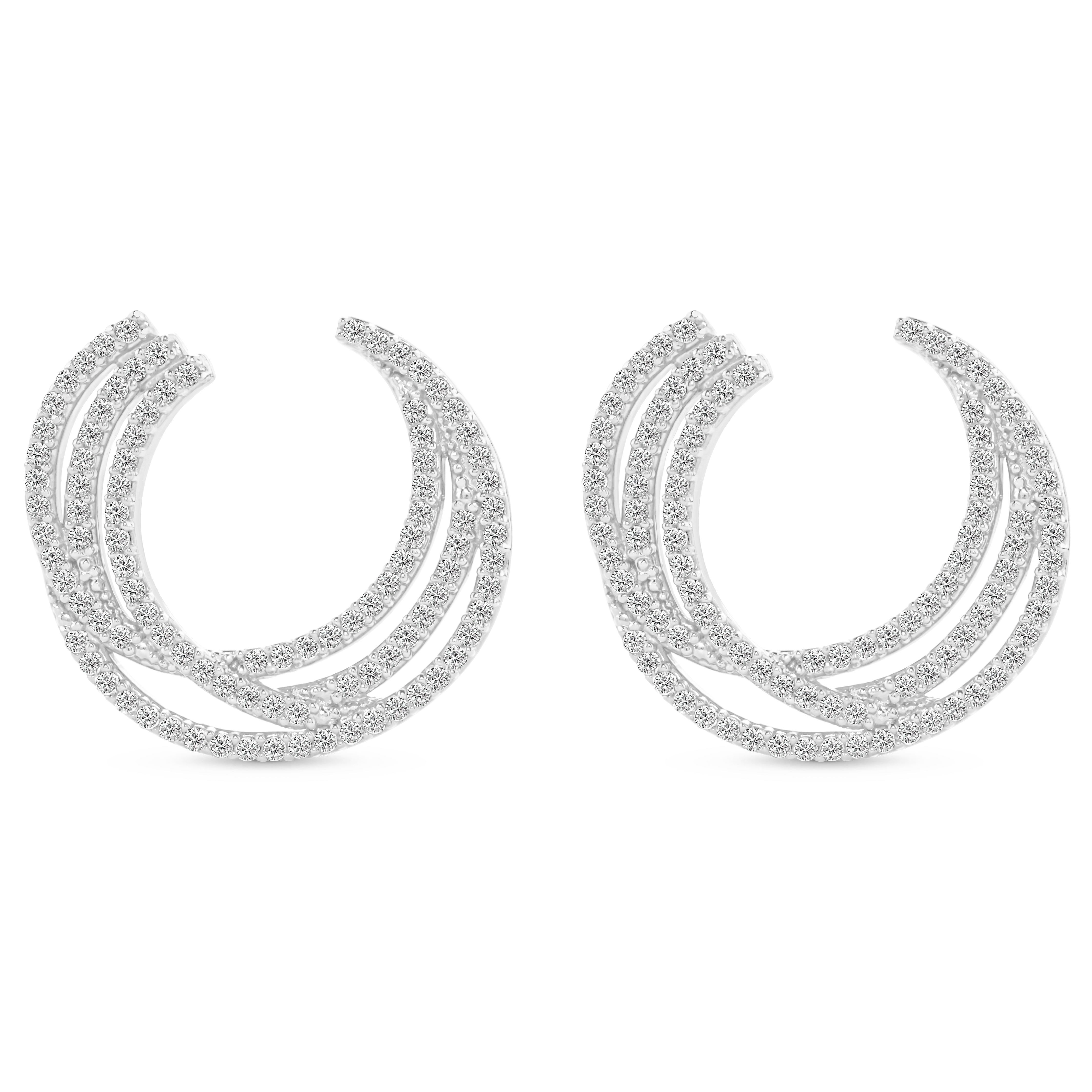 Brinco Life Maxi VI em Prata 925 com Pedras Incolores