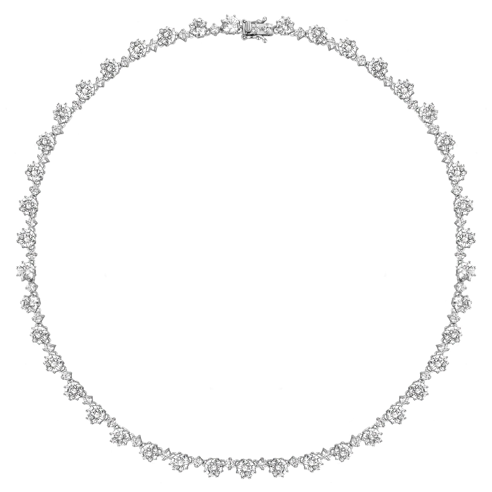 Colar Life Shine II em Prata 925 com Pedras Incolores, 40cm