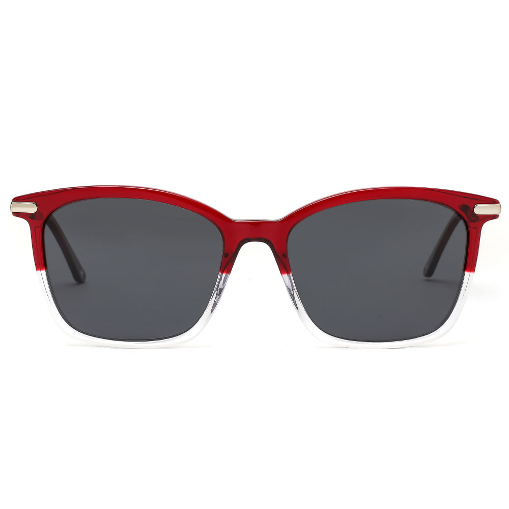 Óculos de Sol Life em Acetato Vermelho e Transparente