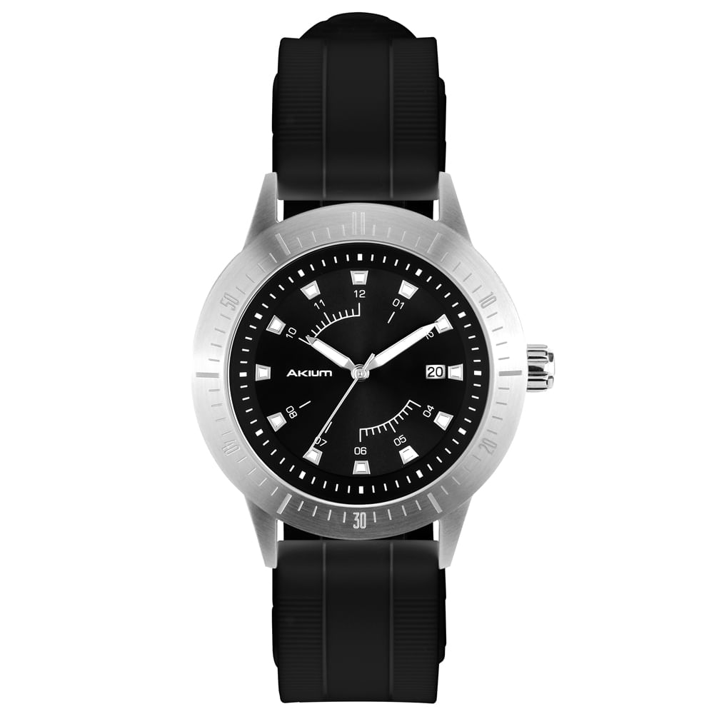 Relógio Akium Masculino Borracha Preta